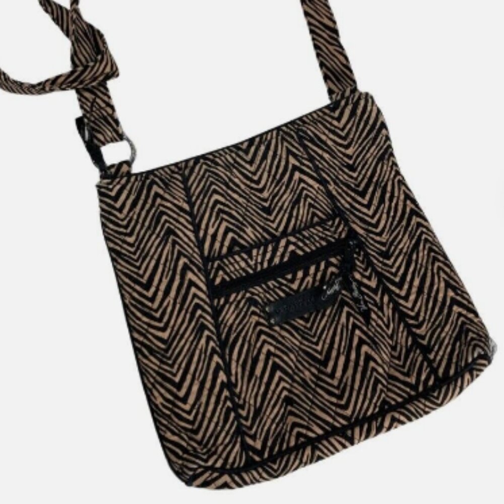 🩷 Vera Bradley - Crossbody - Tan & Black - Animal Print - Festival Boho Concert - Picture 2 of 5